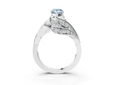 White gold Fancy Blue Pear Cut Diamond Solitaire Ring with Prong Setting and Twisted Pavé Band_27