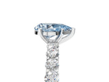 White gold Fancy Blue Pear Cut Diamond Solitaire Ring with Shared Prong Pavé Band and Four-Prong Setting_65