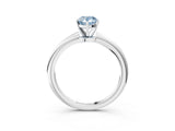 White gold Fancy Blue Pear Cut Diamond Solitaire Ring with Six-Prong Setting and Classic Band_299