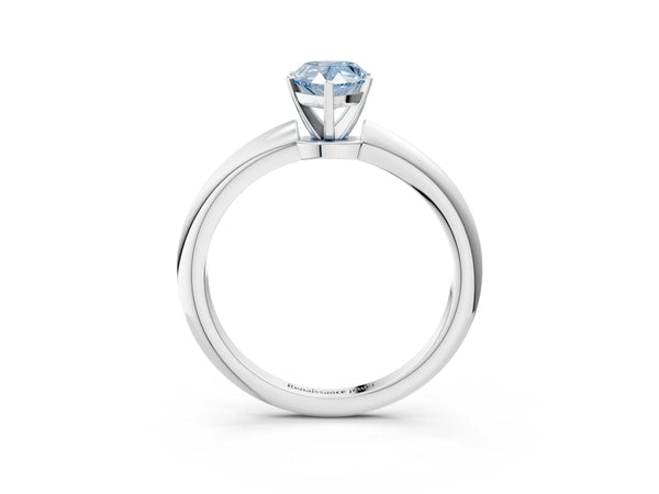 Sterling Silver Pear-Shaped Solitaire Engagement Ring Setting for Fancy Blue Center