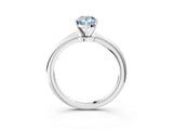 White gold Fancy Blue Pear Cut Diamond Solitaire Ring with Six-Prong Setting and Classic Band_306