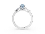 White gold Fancy Blue Pear  Cut Diamond Solitaire Ring with Tapered Baguette Accents and Four-Prong Setting_64