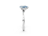 White gold Fancy Blue Pear Cut Diamond Solitaire Ring with Thin Band and Prong Setting_27
