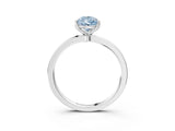 White gold Fancy Blue Pear Cut Diamond Solitaire Ring with Thin Band and Prong Setting_28