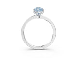 White gold Fancy Blue Pear Cut Diamond Solitaire Ring with Thin Band and Prong Setting_34