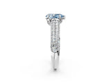 White gold Fancy Blue Pear Cut Diamond Solitaire Ring with Three-Row Pavé Band and Four-Prong Setting_52