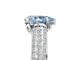 White gold Fancy Blue Pear Cut Diamond Solitaire Ring with Three-Row Pavé Band and Four-Prong Setting_54