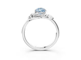 White gold Fancy Blue Pear Cut Diamond Solitaire Ring with Twist Band and Four-Prong Setting_128