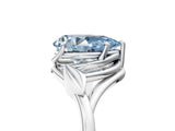 White gold Fancy Blue Pear Cut Diamond Solitaire Ring with Twist Band and Four-Prong Setting_130