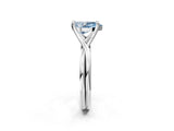 White gold Fancy Blue Pear Cut Diamond Solitaire Twist Band Prong Setting Ring_69