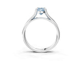 White gold Fancy Blue Pear Cut Diamond Solitaire Twist Band Prong Setting Ring_70