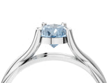 White gold Fancy Blue Pear Cut Diamond Solitaire Twist Band Prong Setting Ring_71
