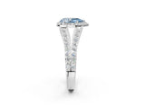 White gold Fancy Blue Pear Cut Diamond Split Shank Halo Ring with Four-Prong Setting_80