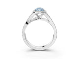 White gold Fancy Blue Pear Cut Diamond Split Shank Halo Ring with Four-Prong Setting_81