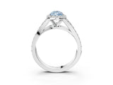 White gold Fancy Blue Pear Cut Diamond Split Shank Halo Ring with Four-Prong Setting_91