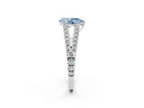 White gold Fancy Blue Pear Cut Diamond Split Shank Pavé Engagement Ring with Four-Prong Setting_71