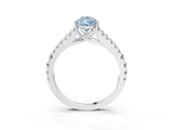 White gold Fancy Blue Pear Cut Diamond Split Shank Pavé Engagement Ring with Four-Prong Setting_72