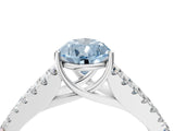 White gold Fancy Blue Pear Cut Diamond Split Shank Pavé Engagement Ring with Four-Prong Setting_73