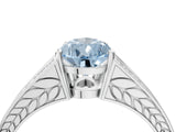 White gold Fancy Blue Pear Cut Diamond Split Shank Ring with Pavé Band and Four-Prong Setting_45