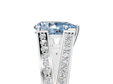 White gold Fancy Blue Pear Cut Diamond Split Shank Ring with Pavé Band and Four-Prong Setting_49