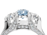 White gold Fancy Blue Pear Cut Diamond Three-Stone Ring with Channel Set Band and Four-Prong Setting_64