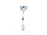 White gold Fancy Blue Pear Cut Diamond Three-Stone Ring with Pear  Side Stones and Prong Setting_141
