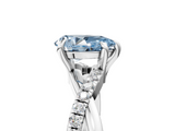 White gold Fancy Blue Pear  Cut Diamond Twist Band Solitaire with Prong Setting_49