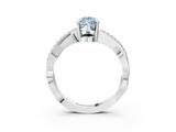 White gold Fancy Blue Pear  Cut Diamond Twisted Band Engagement Ring with Prong Setting_6