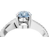 White gold Fancy Blue Pear  Cut Diamond Twisted Band Engagement Ring with Prong Setting_7