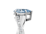 White gold Fancy Blue Pear  Cut Diamond Twisted Band Engagement Ring with Prong Setting_8