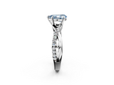 White gold Fancy Blue Pear  Cut Diamond Twisted Band with Pavé Setting and Four-Prong Setting_22