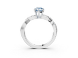 White gold Fancy Blue Pear  Cut Diamond Twisted Band with Pavé Setting and Four-Prong Setting_23