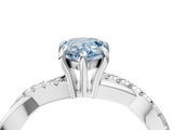 White gold Fancy Blue Pear  Cut Diamond Twisted Band with Pavé Setting and Four-Prong Setting_24