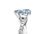 White gold Fancy Blue Pear  Cut Diamond Twisted Band with Pavé Setting and Four-Prong Setting_25