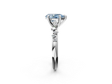 White gold Fancy Blue Pear  Cut Diamond Vine Band with Four-Prong Setting_89