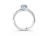 White gold Fancy Blue Pear  Cut Diamond Vine Band with Four-Prong Setting_90