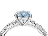 White gold Fancy Blue Pear  Cut Diamond Vine Band with Four-Prong Setting_92