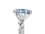 White gold Fancy Blue Pear  Cut Diamond Vine Band with Four-Prong Setting_92