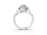 White gold Fancy Blue Pear  Cut Double Halo Split Shank Diamond Ring with Prong Setting_51