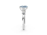 White gold Fancy Blue Pear  Cut Five-Stone Prong Set Diamond Ring with Classic Band_34