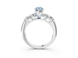 White gold Fancy Blue Pear  Cut Five-Stone Prong Set Diamond Ring with Classic Band_35