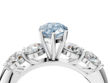 White gold Fancy Blue Pear  Cut Five-Stone Prong Set Diamond Ring with Classic Band_36