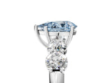 White gold Fancy Blue Pear  Cut Five-Stone Prong Set Diamond Ring with Classic Band_37