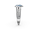 White gold Fancy Blue Pear  Cut Halo Diamond Engagement Ring with Split Shank and Four-Prong Setting_22
