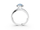 White gold Fancy Blue Pear  Cut Halo Diamond Engagement Ring with Split Shank and Four-Prong Setting_23