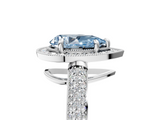 White gold Fancy Blue Pear  Cut Halo Diamond Pave Band with Four-Prong Setting_42