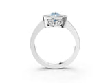 White gold Fancy Blue Pear  Cut Halo Diamond Ring with Pavé Band and Milgrain Prong Setting_71