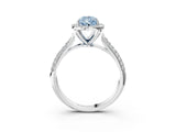 White gold Fancy Blue Pear Cut Halo Diamond Ring with Pavé Band_15