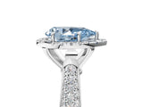 White gold Fancy Blue Pear Cut Halo Diamond Ring with Pavé Band_17