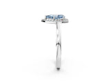 White gold Fancy Blue Pear Cut Halo Diamond Ring with Solitaire Band and Prong Setting_26